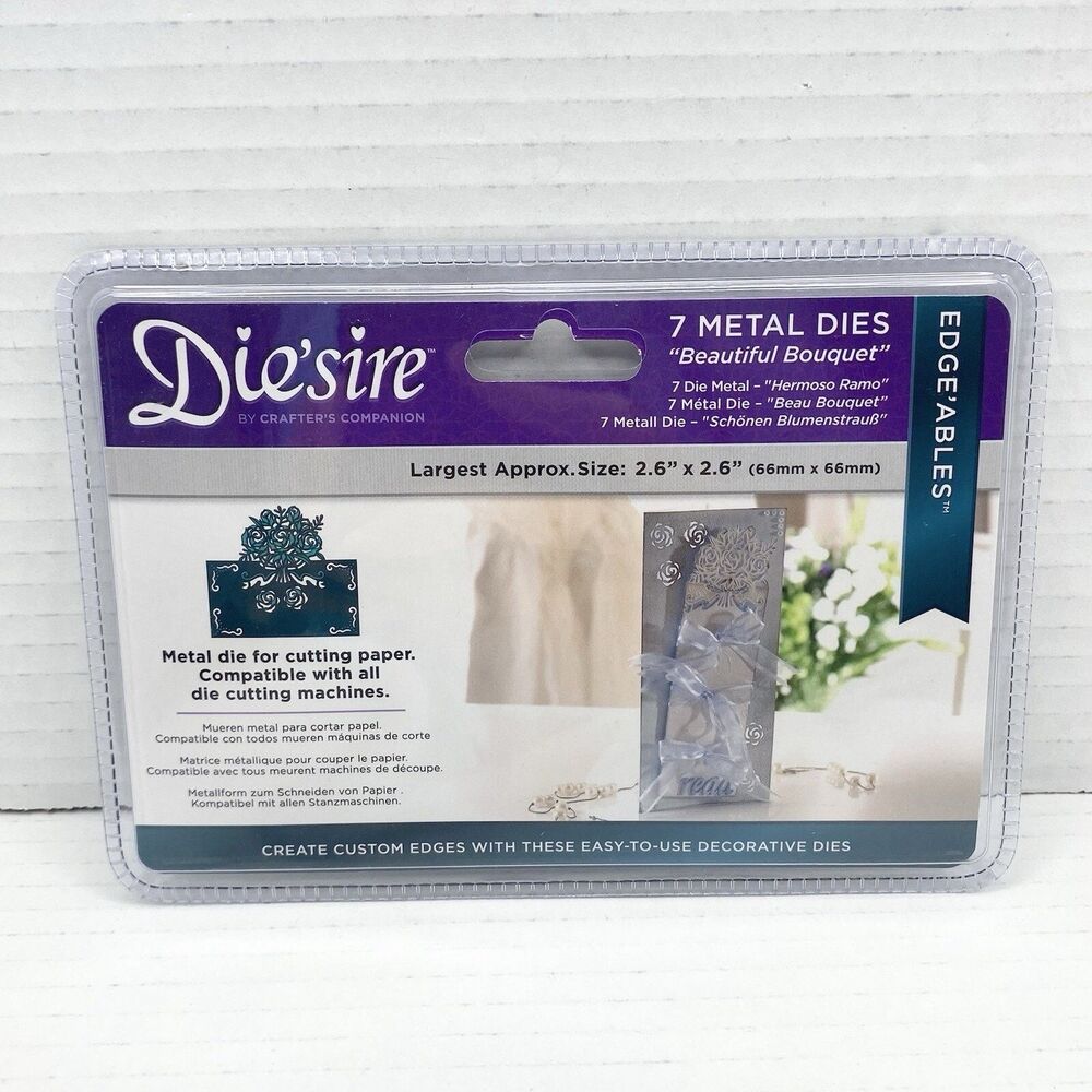 Crafter's Companion Die'sire Edge'ables 7 Metal Cutting Dies Beautiful Bouquet